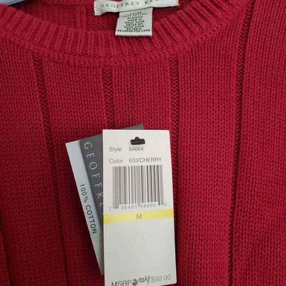 Geoffrey Beene Men's Cotton Red Sweater New with Tags Medium